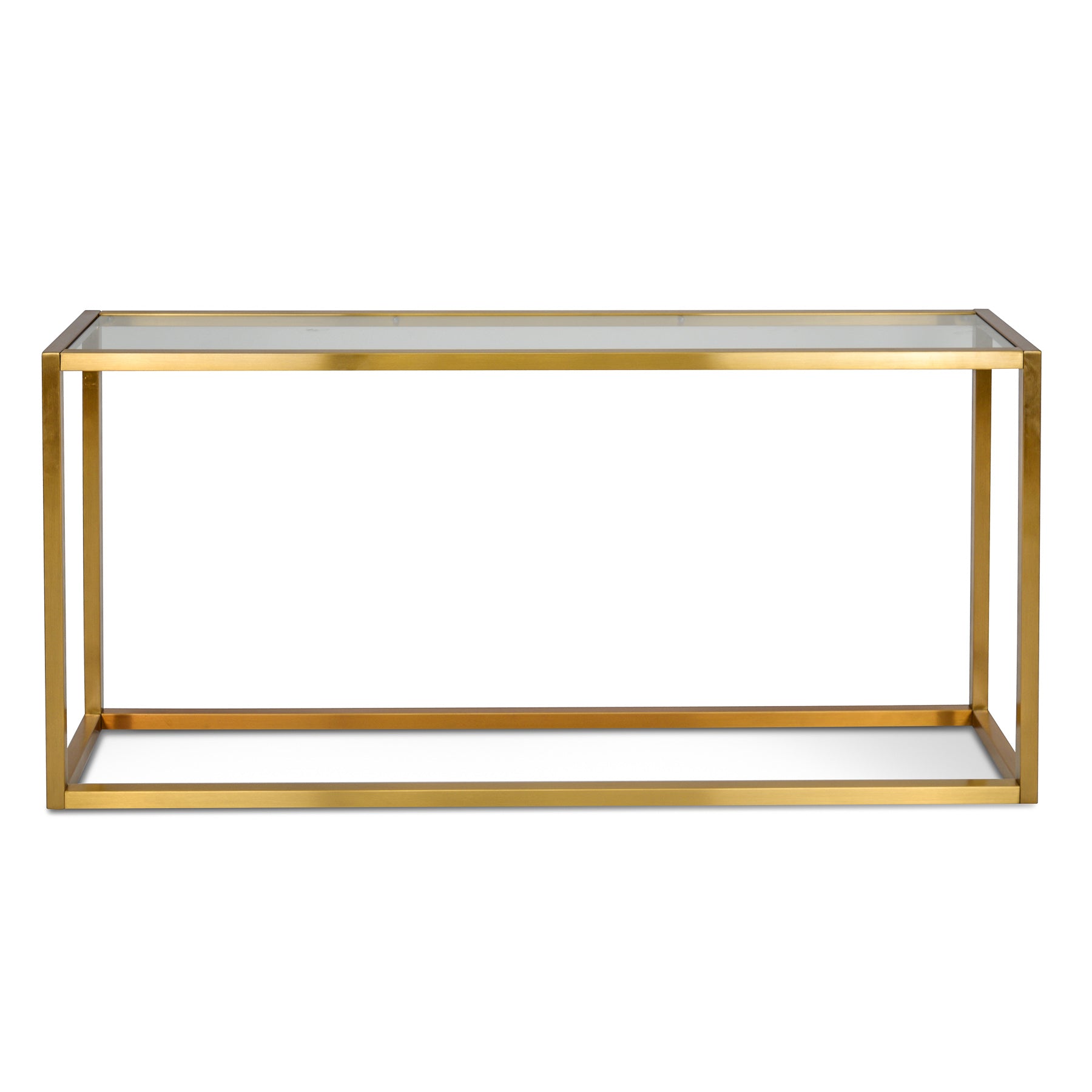 Alison Glass Console Table - Tempered Glass - Steel Base