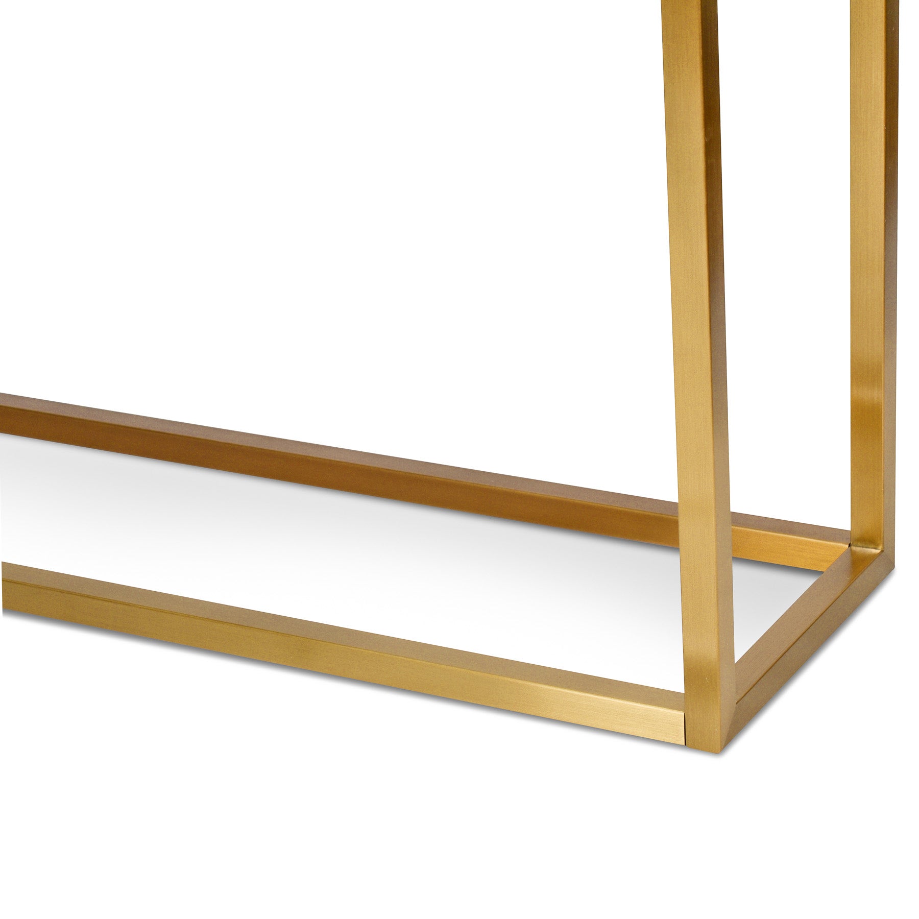 Alison Glass Console Table - Tempered Glass - Steel Base