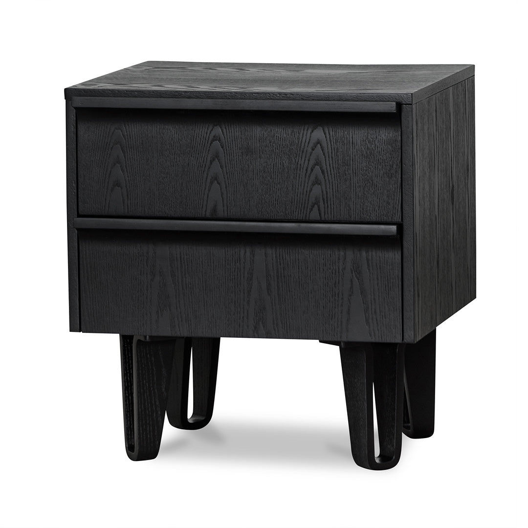 black bedside table