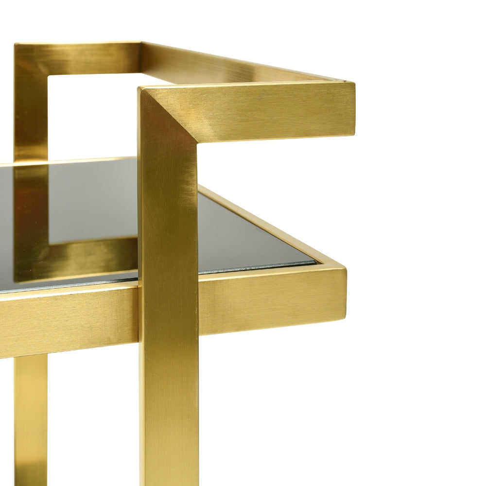 Aspen Bar Cart - Tempered Glass - Gold Base