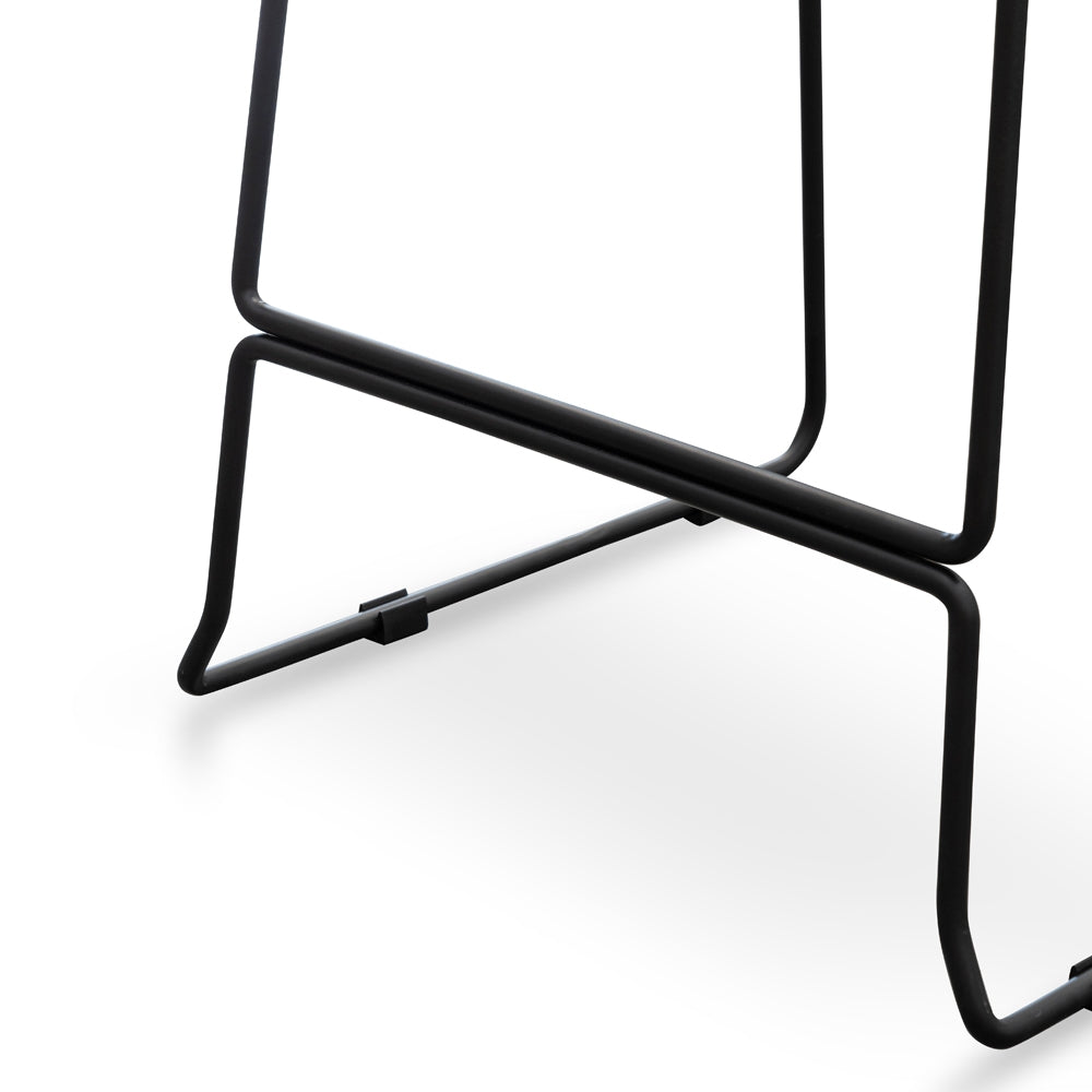 Apollo Bar Stool With Walnut Timber Seat - Black Frame