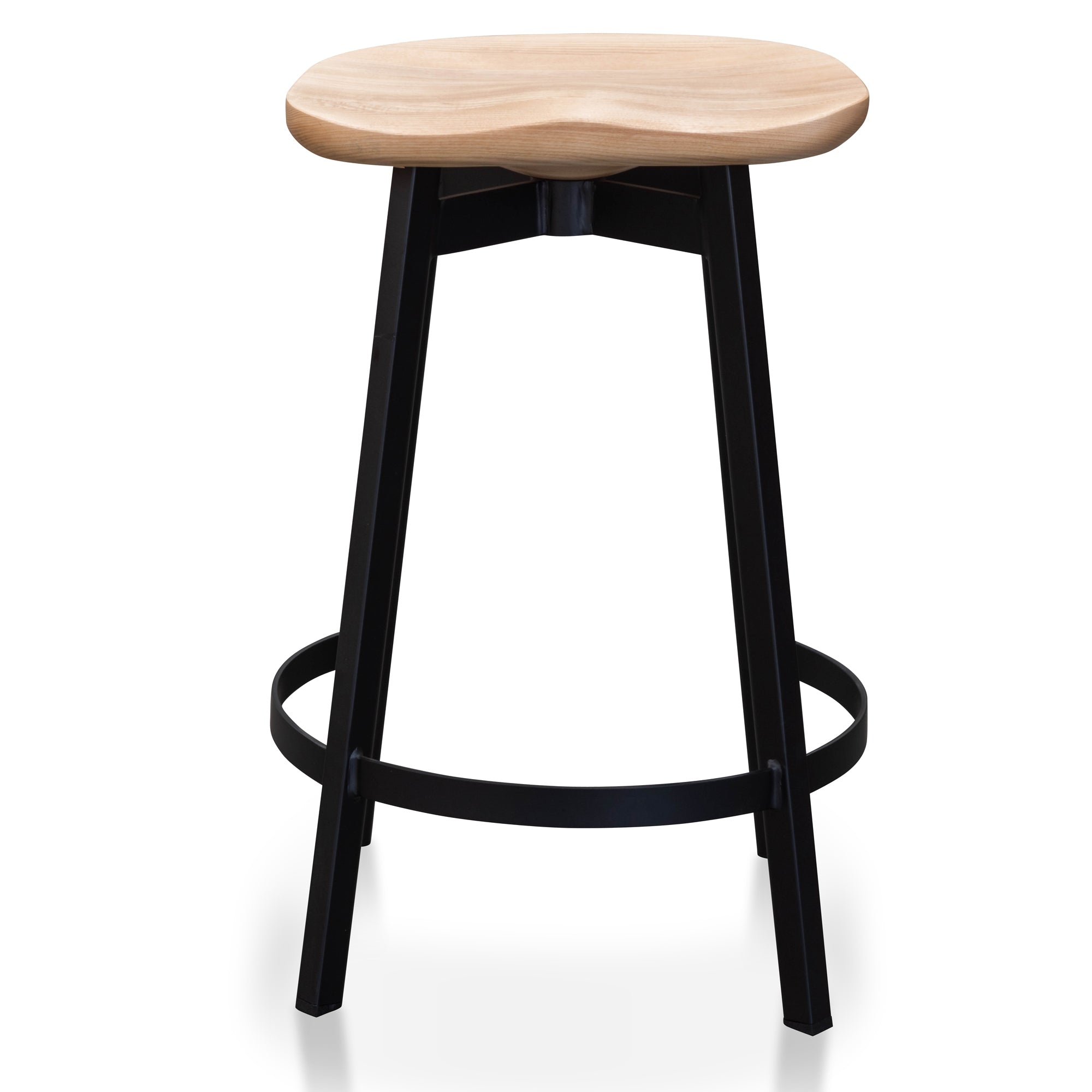 Bar Stool In Matt Black - Natural