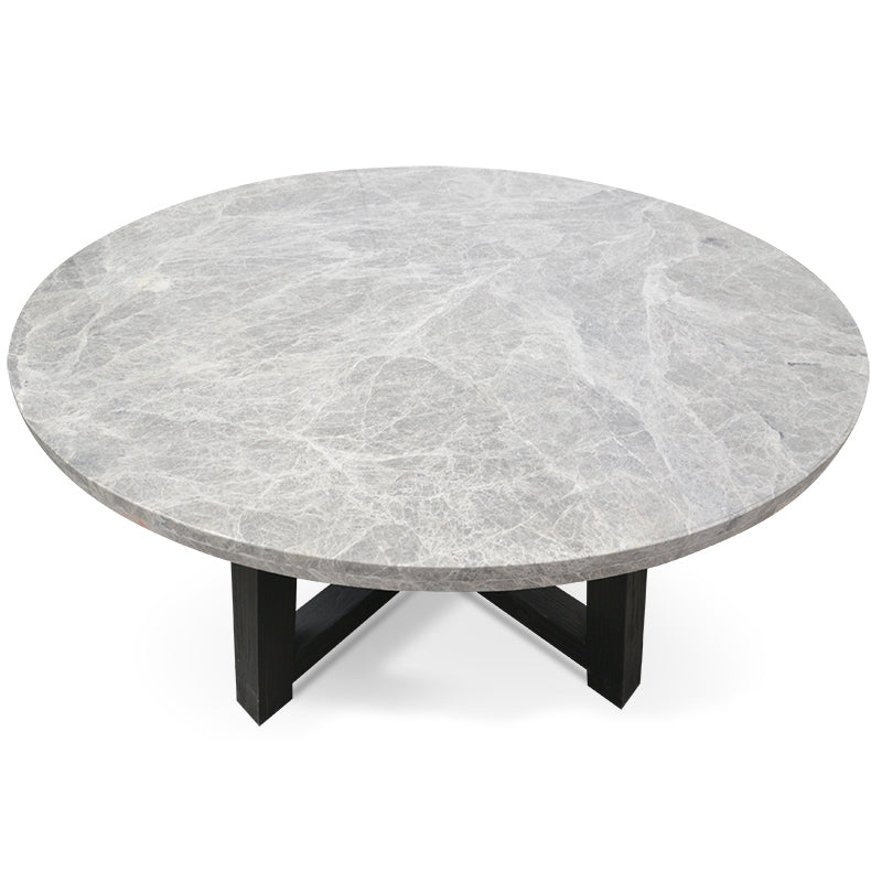 CDT2006-KL 130cm Round Grey Marble Dining Table