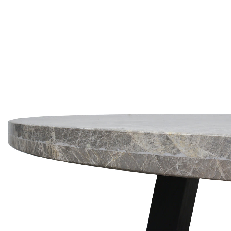 CDT2006-KL 130cm Round Grey Marble Dining Table