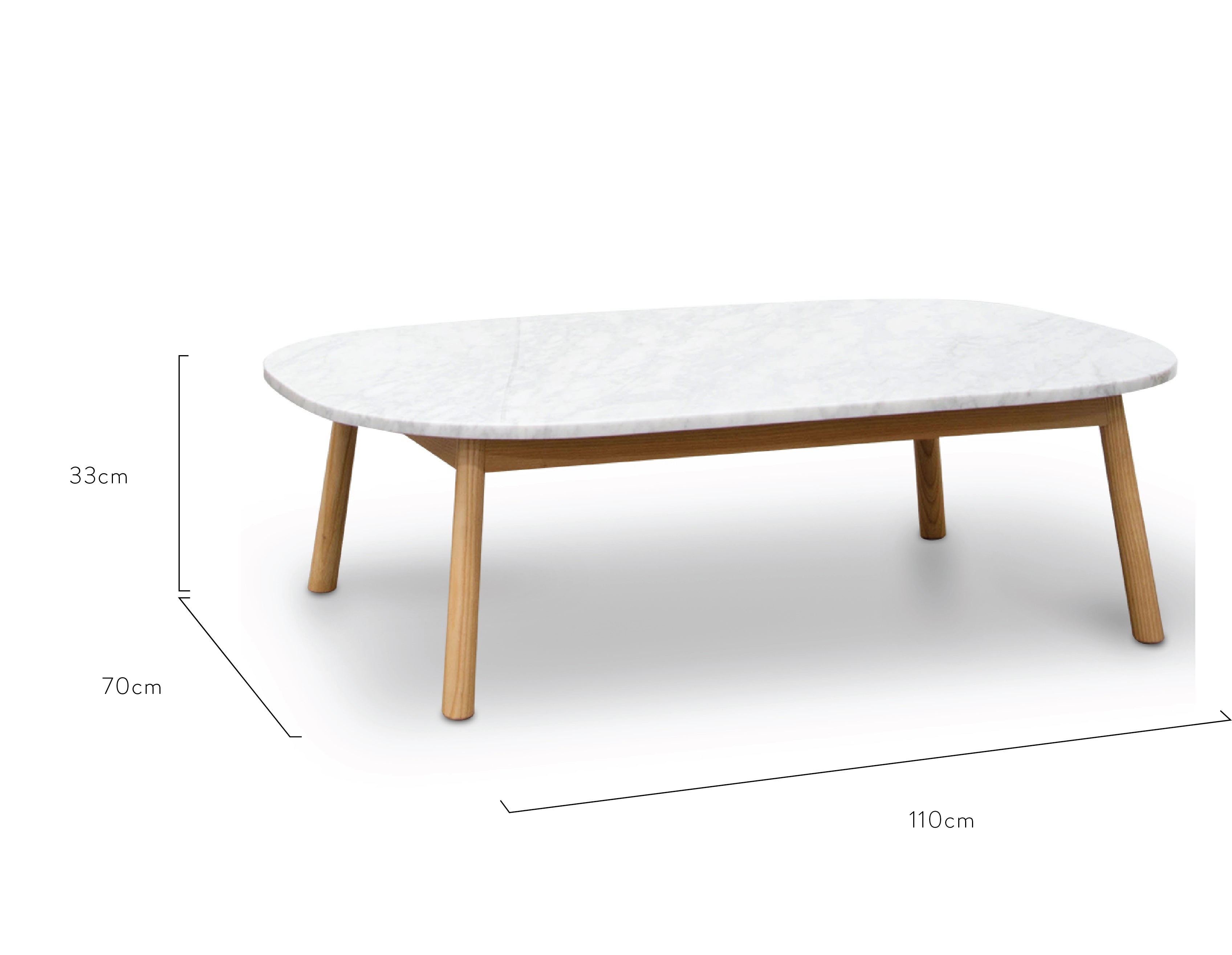 Hamilton 110cm Marble Coffee Table - Natural Base