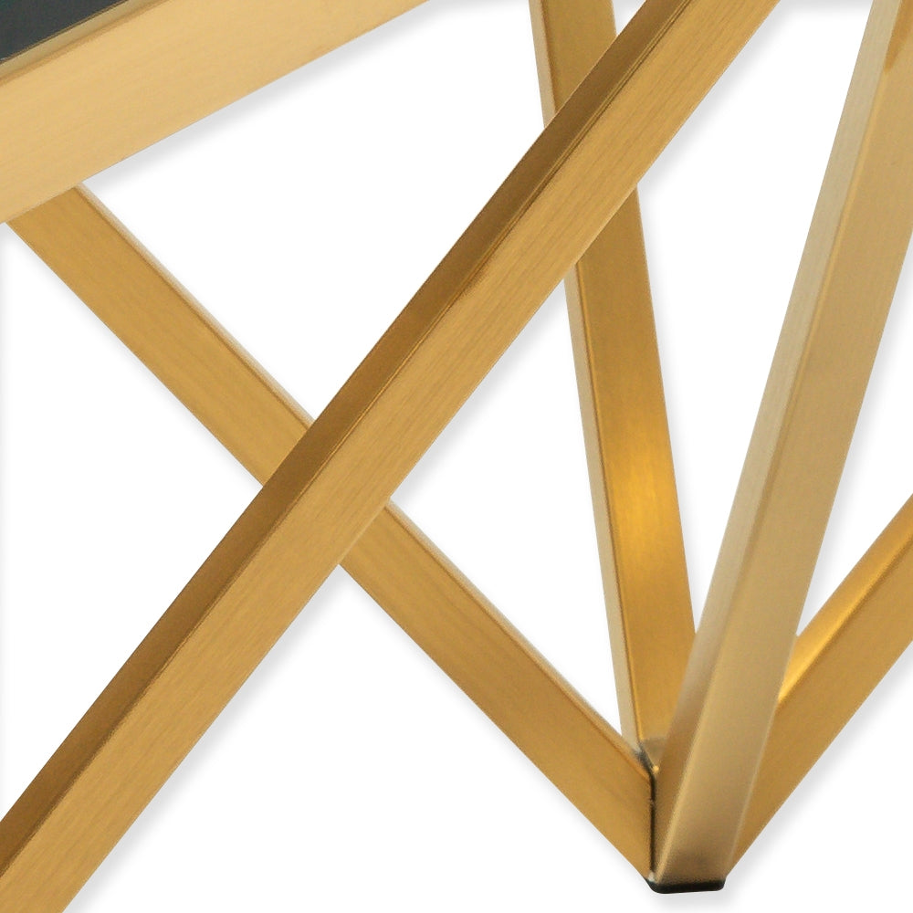CCF2420-BS 1.2m Coffee Table - Glass Top - Brushed Gold Base