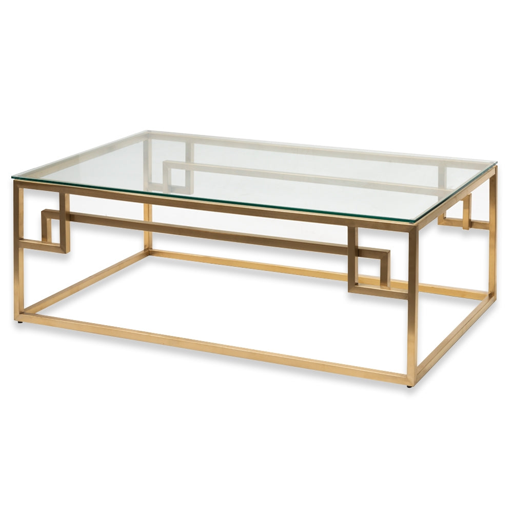 CCF2421-BS 1.2m Coffee Table - Glass Top - Brushed Gold Base