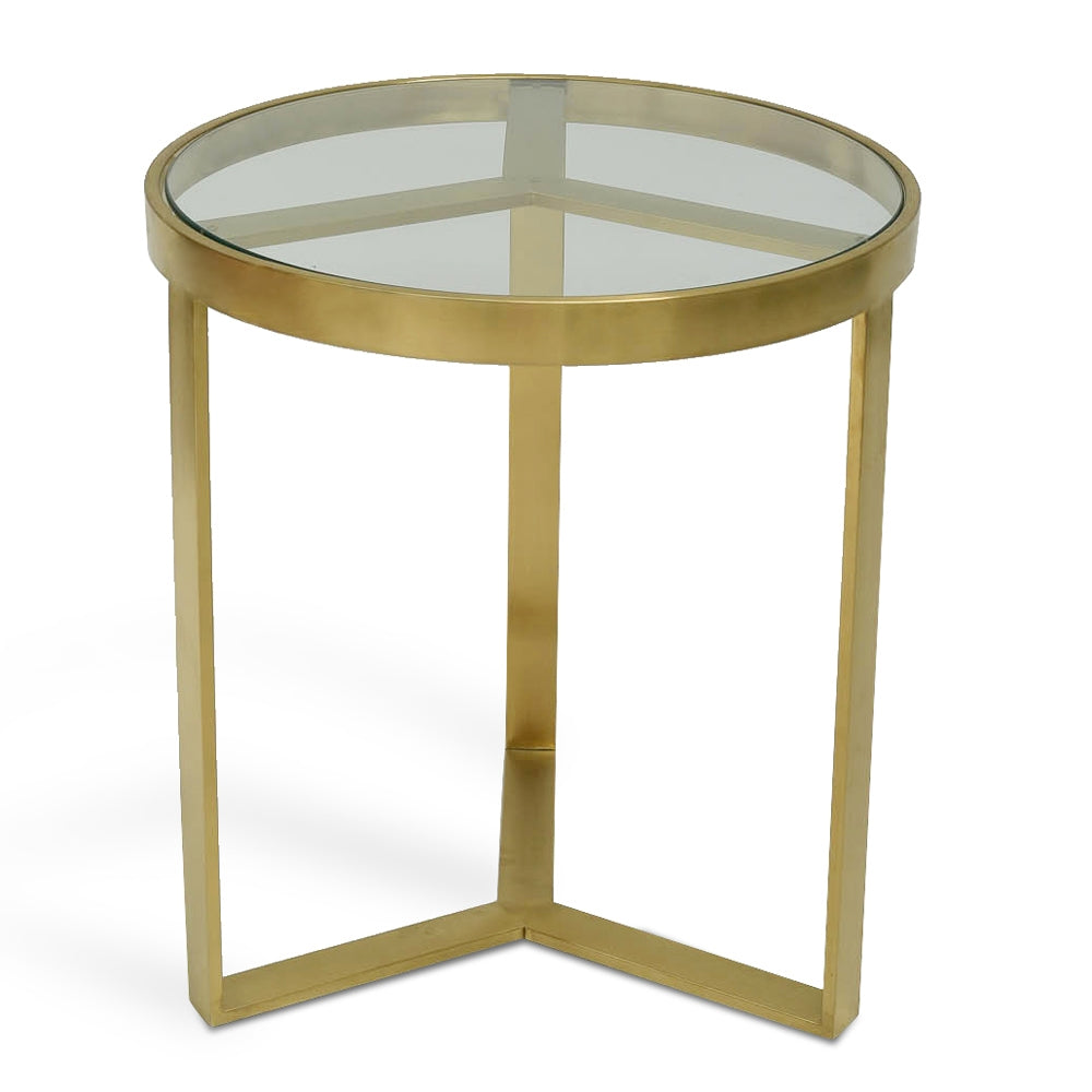 Marcelo Brushed Gold Base 50cm Side Table