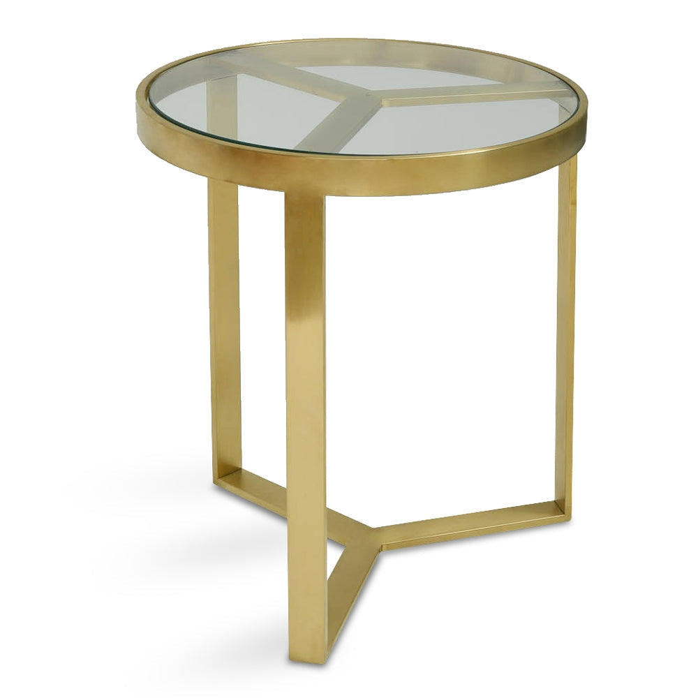 Marcelo Brushed Gold Base 50cm Side Table