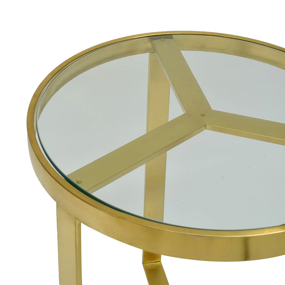 Marcelo Brushed Gold Base 50cm Side Table