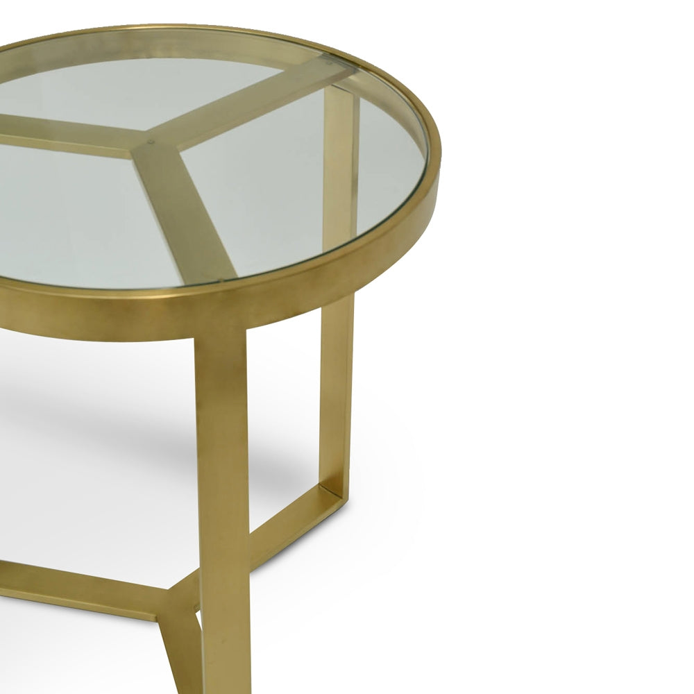 Marcelo Brushed Gold Base 50cm Side Table