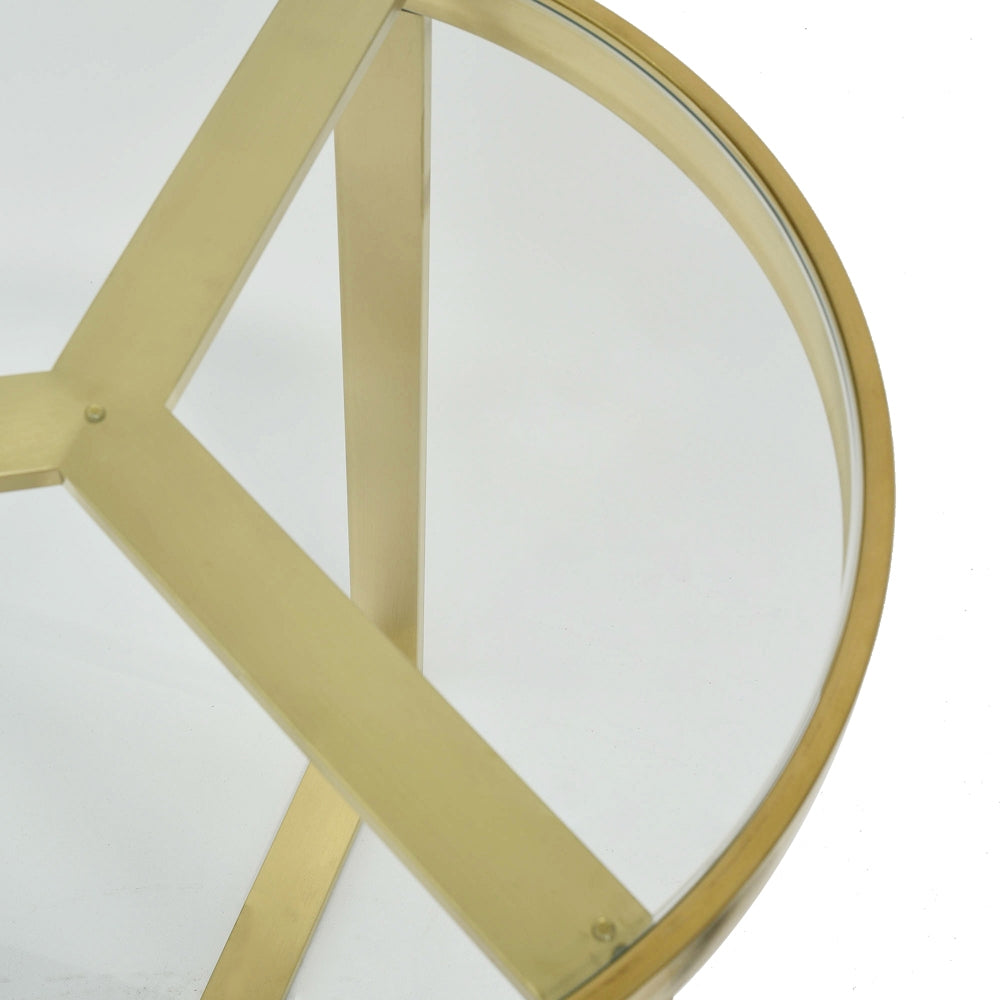 Marcelo Brushed Gold Base 50cm Side Table