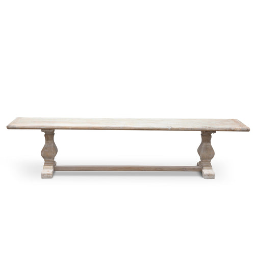 2m Reclaimed ELM Wood Bench - White Washed