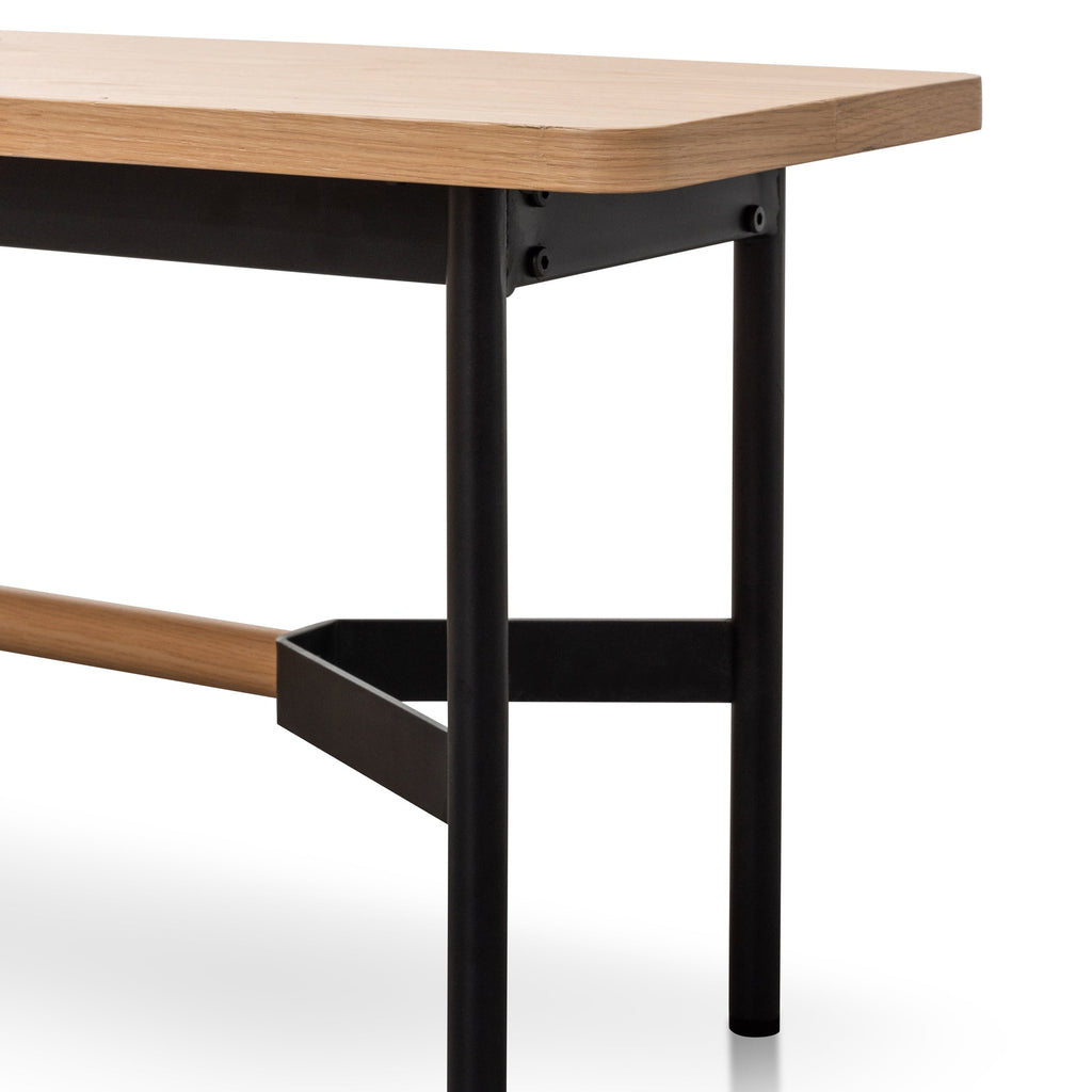 CDB6056-KD 1.8m Natural Wooden Bench - Black Legs