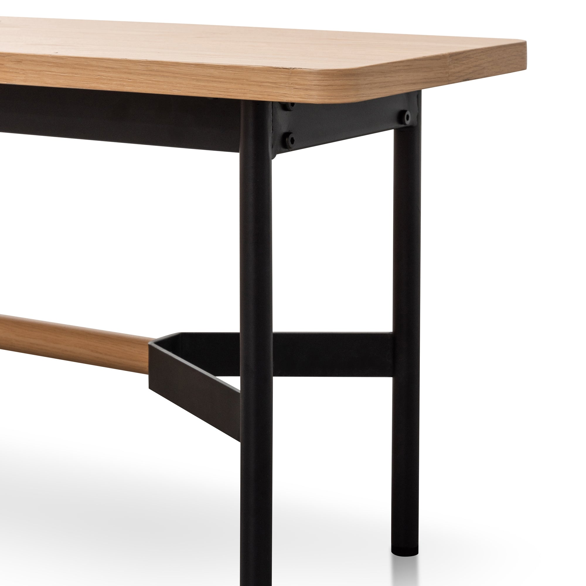 CDB6056-KD 1.8m Natural Wooden Bench - Black Legs