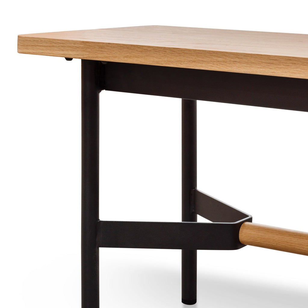 CDB6056-KD 1.8m Natural Wooden Bench - Black Legs