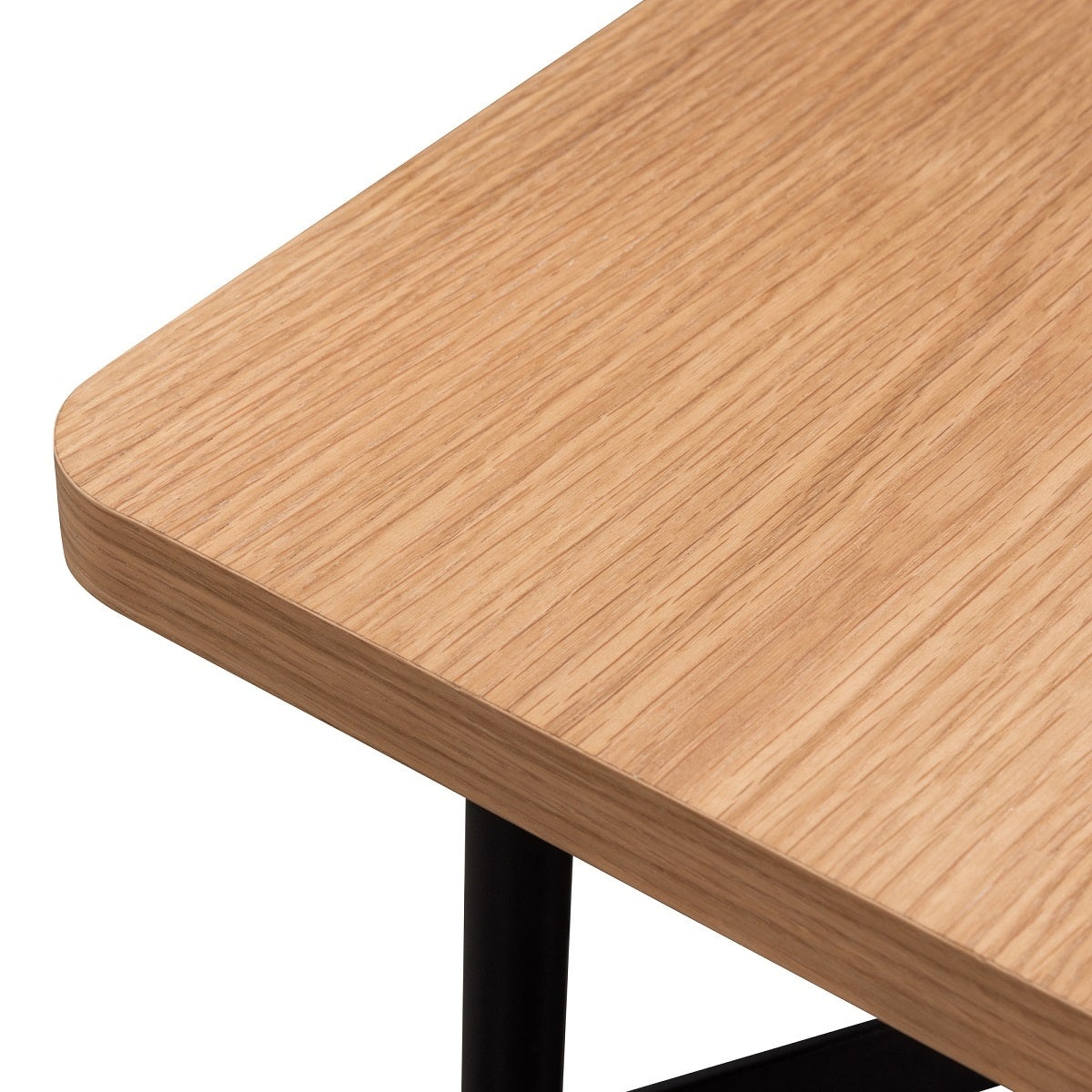 CDB6056-KD 1.8m Natural Wooden Bench - Black Legs