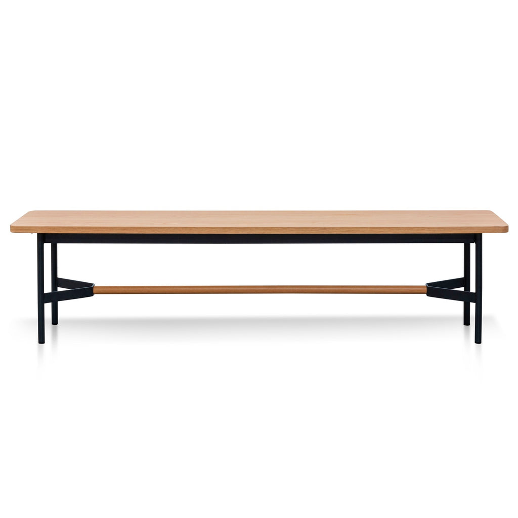 CDB6056-KD 1.8m Natural Wooden Bench - Black Legs