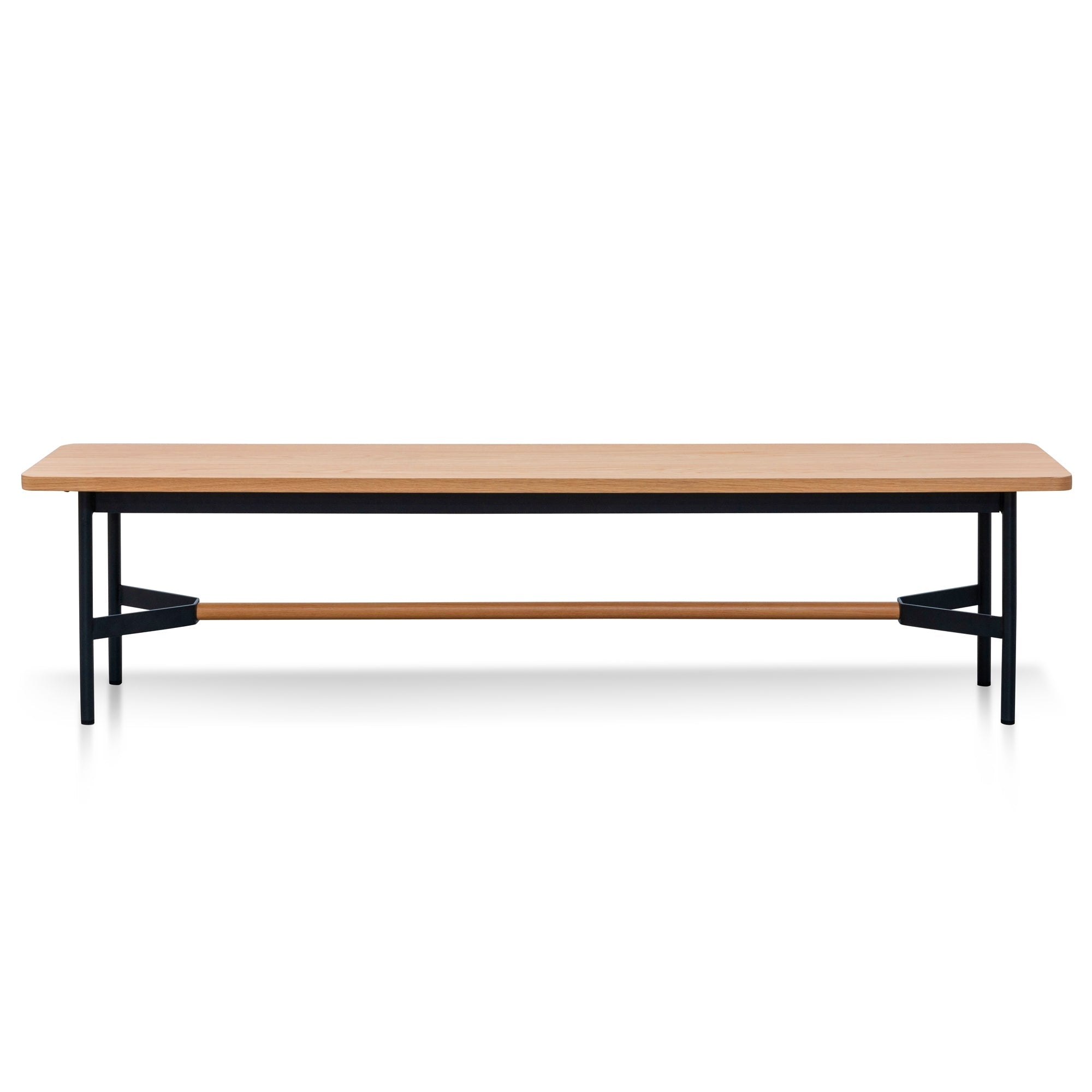 CDB6056-KD 1.8m Natural Wooden Bench - Black Legs