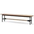 CDB6056-KD 1.8m Natural Wooden Bench - Black Legs