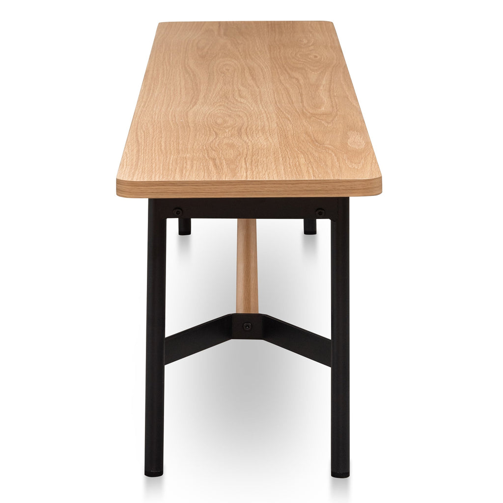 CDB6056-KD 1.8m Natural Wooden Bench - Black Legs