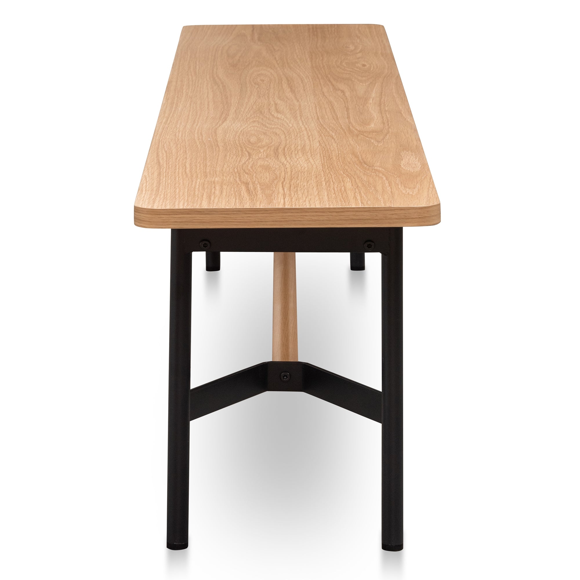 CDB6056-KD 1.8m Natural Wooden Bench - Black Legs