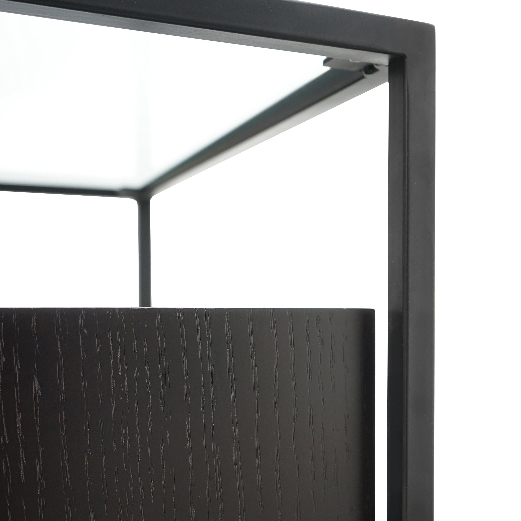 Full Black Glass Side Table