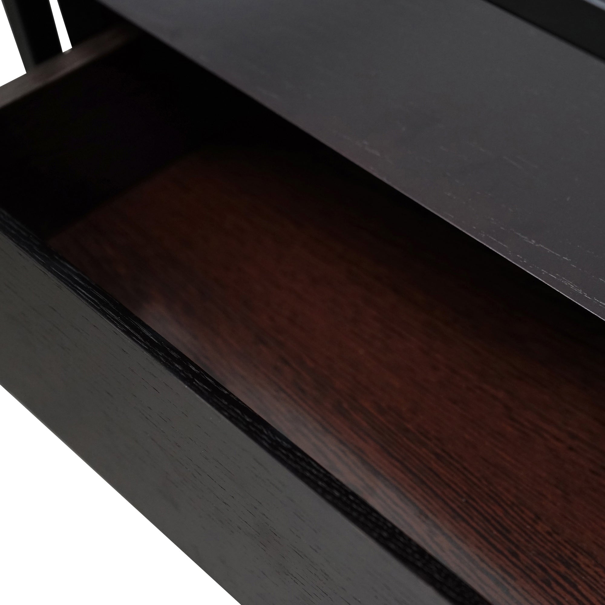 Full Black Glass Side Table