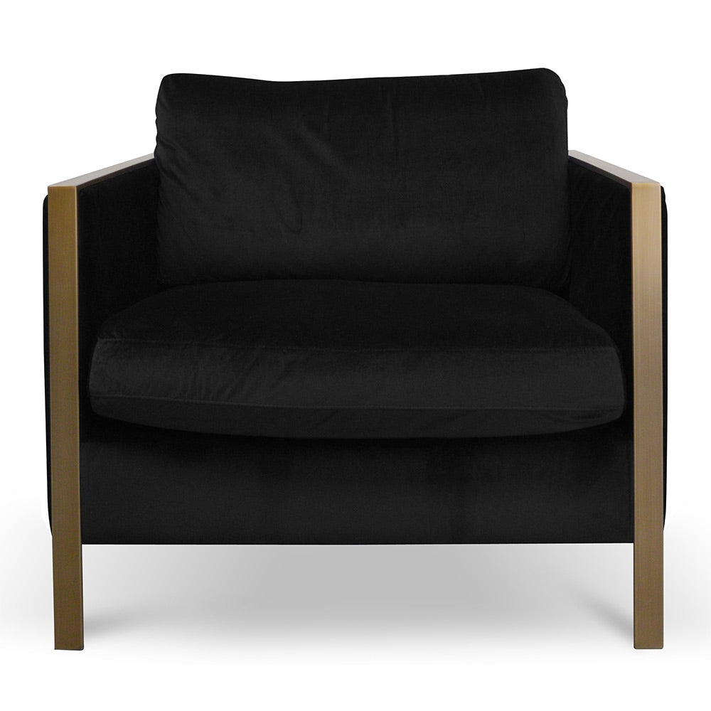 CLC2112-KL Fabric Armchair in Black Velvet