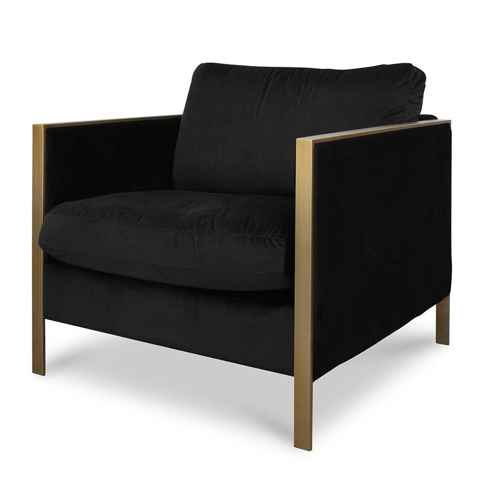 CLC2112-KL Fabric Armchair in Black Velvet