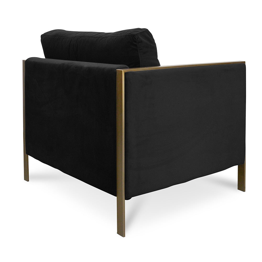 CLC2112-KL Fabric Armchair in Black Velvet