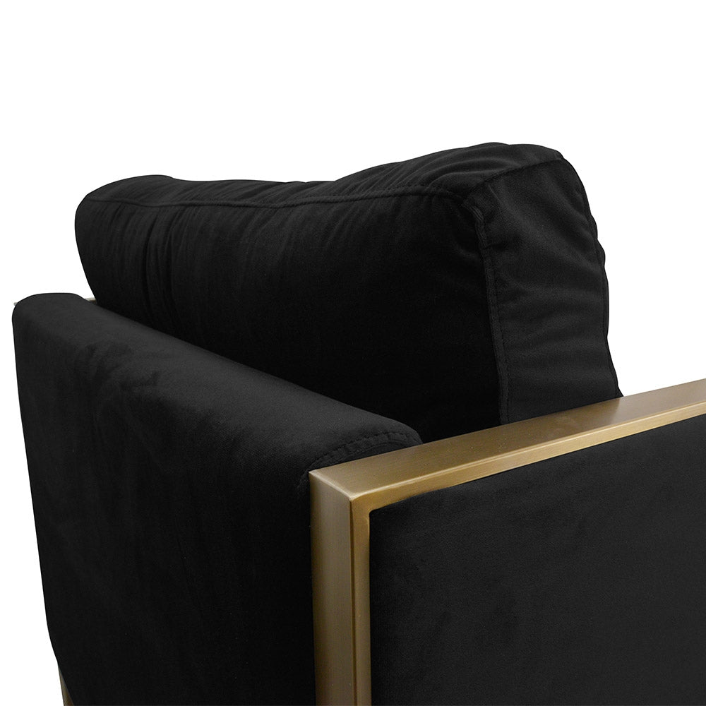 CLC2112-KL Fabric Armchair in Black Velvet