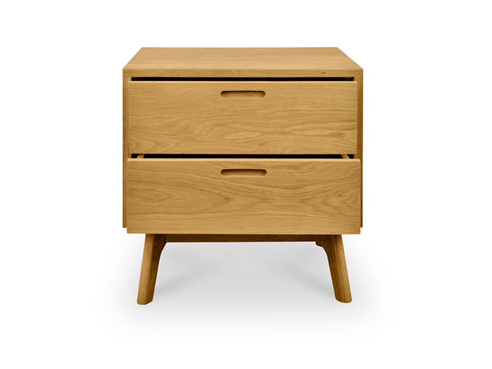 Natural Oak Wooden Bedside Table - Natural Oak