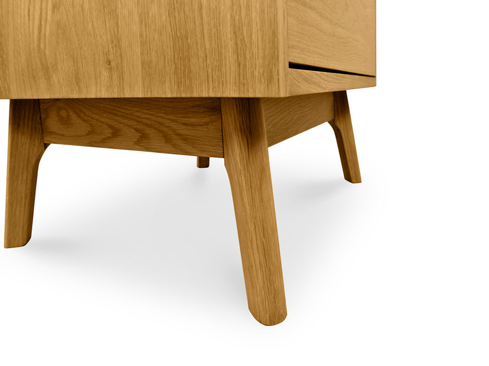 Natural Oak Wooden Bedside Table - Natural Oak