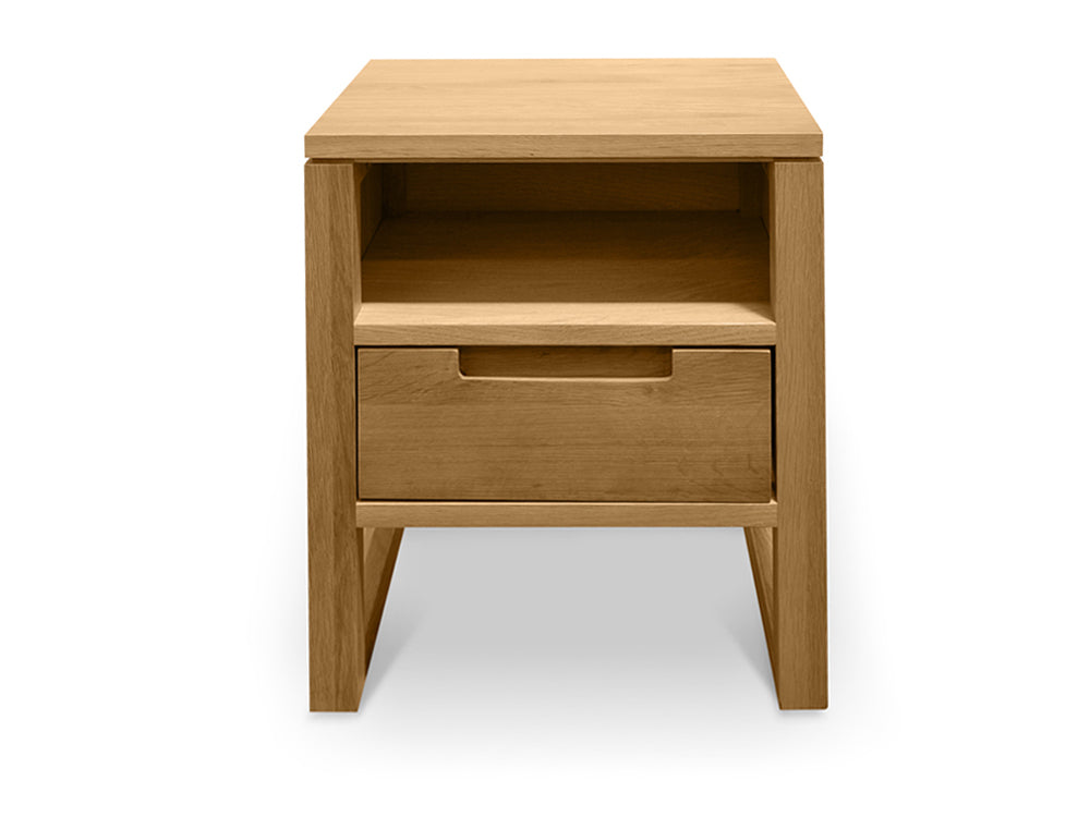 Natural Oak 1 Drawer Wooden Bedside Table