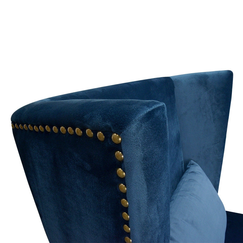 Mercer Velvet Lounge Chair in Navy Velvet Blue