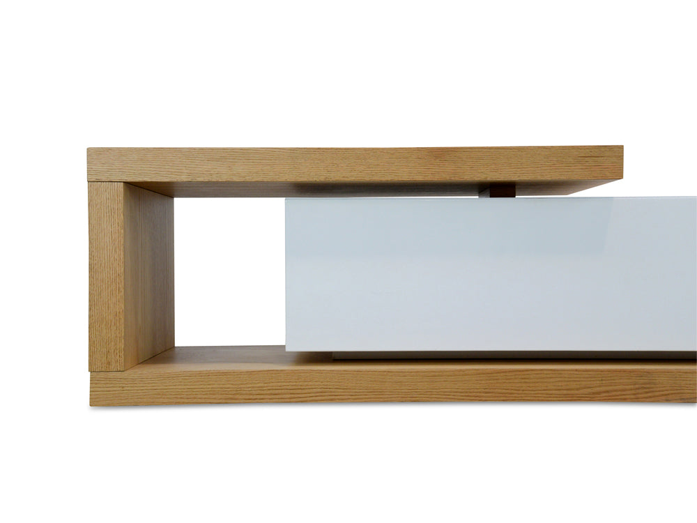 2.4m-3.07m TV Entertainment Unit - Natural - White