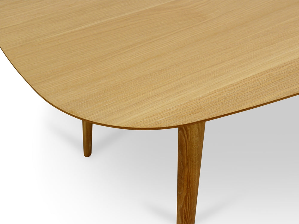 Oak Fixed Dining Table - Natural