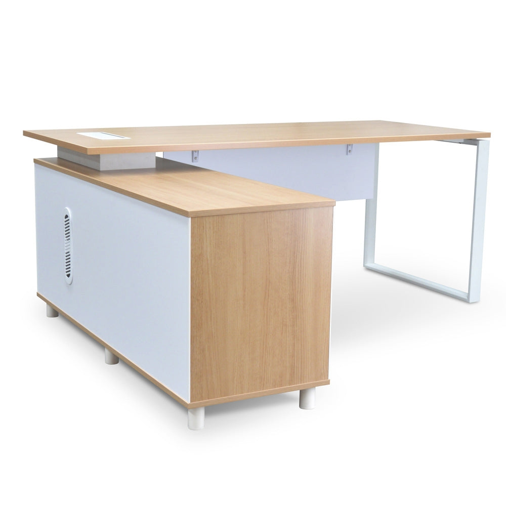 180cm Executive Office Desk With Left Return - Natural