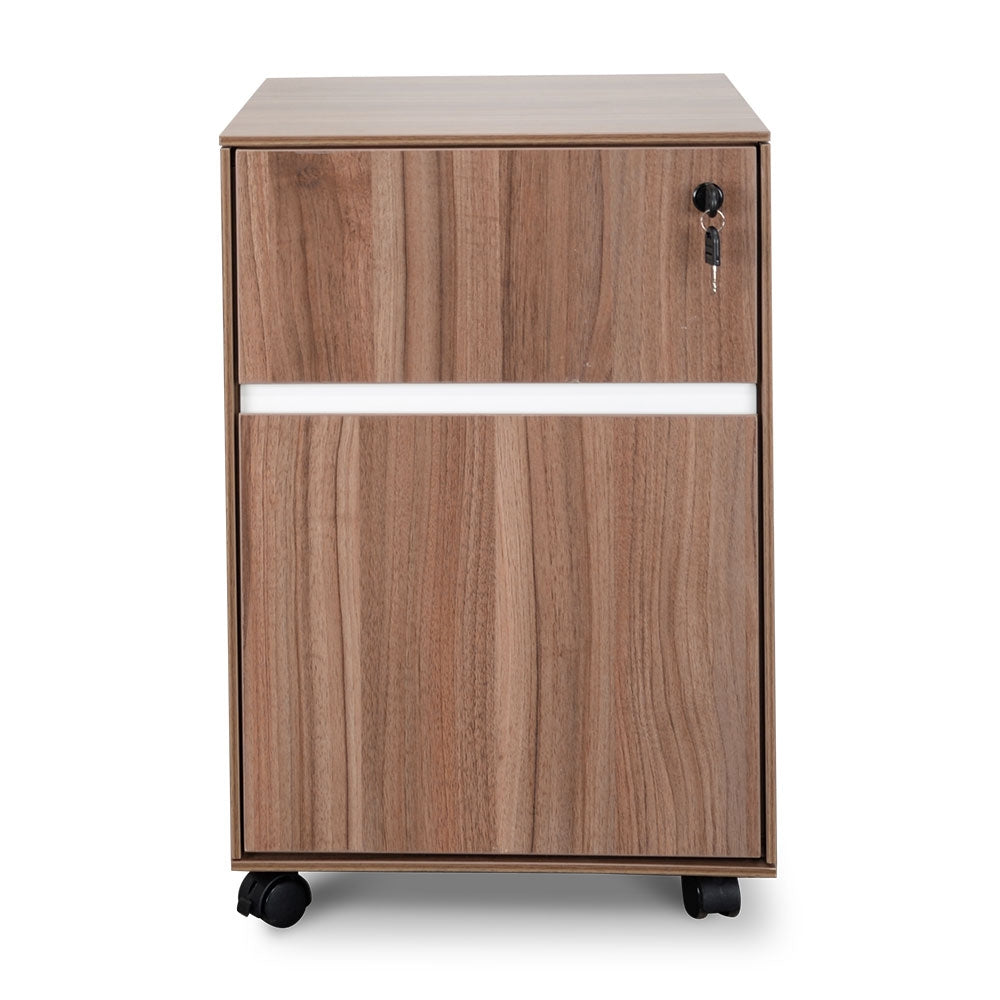 COF294 2 Drawer Mobile Pedestal - Walnut