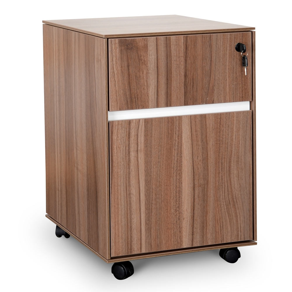 COF294 2 Drawer Mobile Pedestal - Walnut