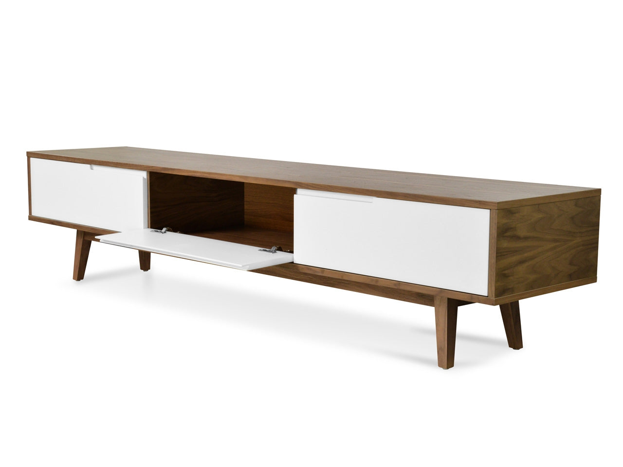 2.1m Lowline TV Entertainment Unit - Walnut