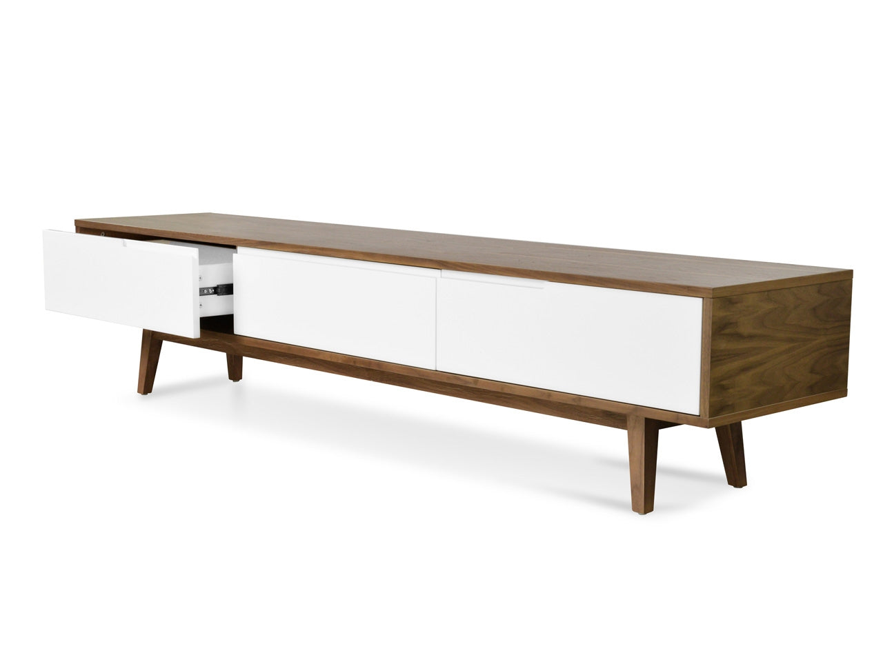 2.1m Lowline TV Entertainment Unit - Walnut