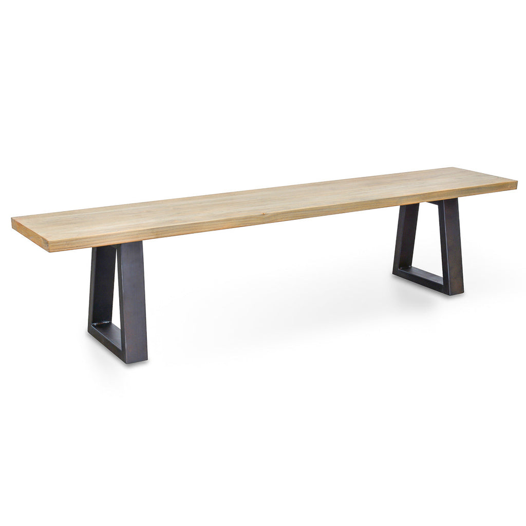 Edwin 2m Reclaimed Elm Wood Bench - Natural
