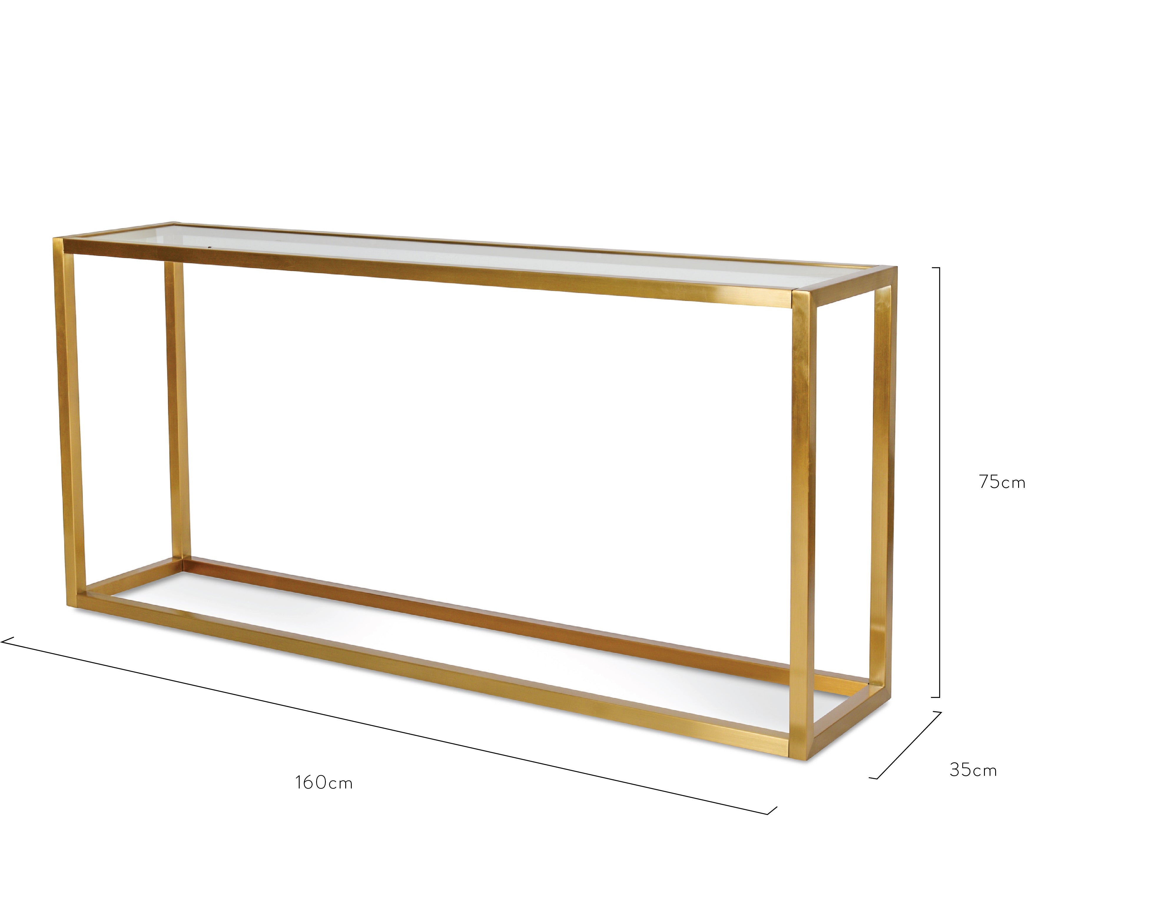 Alison Glass Console Table - Tempered Glass - Steel Base