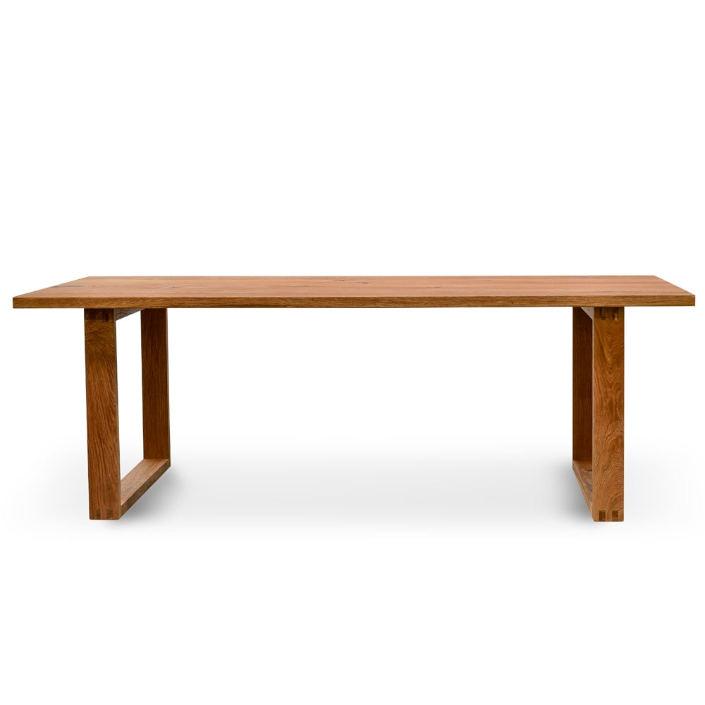 CDT2303-SI 2.2m Dining Table - Oak timber panels - Oak Wrapped Legs