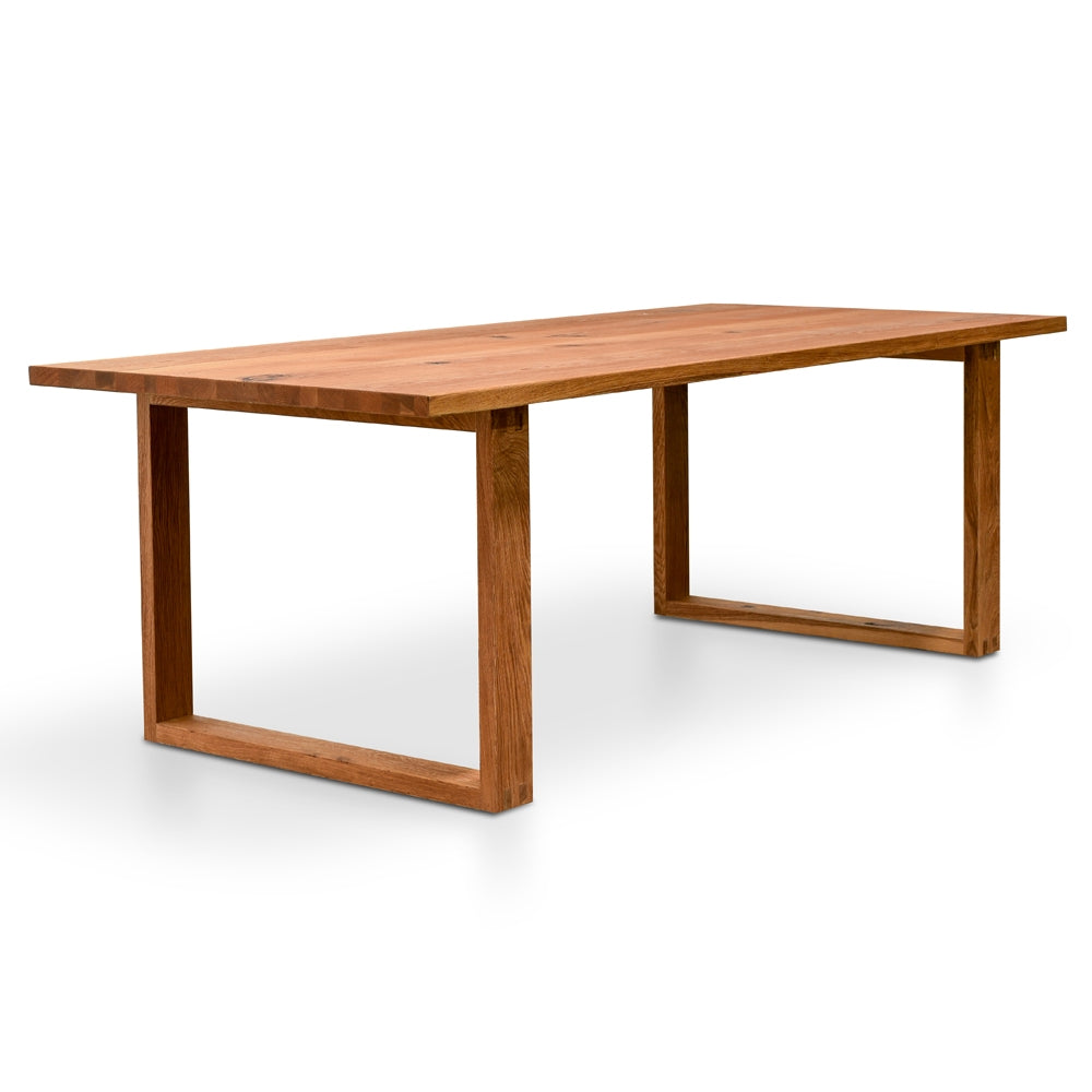 CDT2303-SI 2.2m Dining Table - Oak timber panels - Oak Wrapped Legs