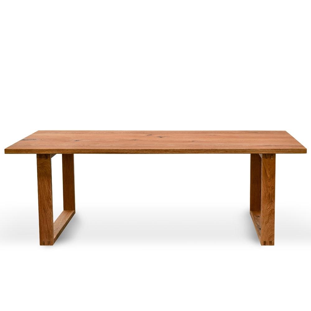 CDT2303-SI 2.2m Dining Table - Oak timber panels - Oak Wrapped Legs