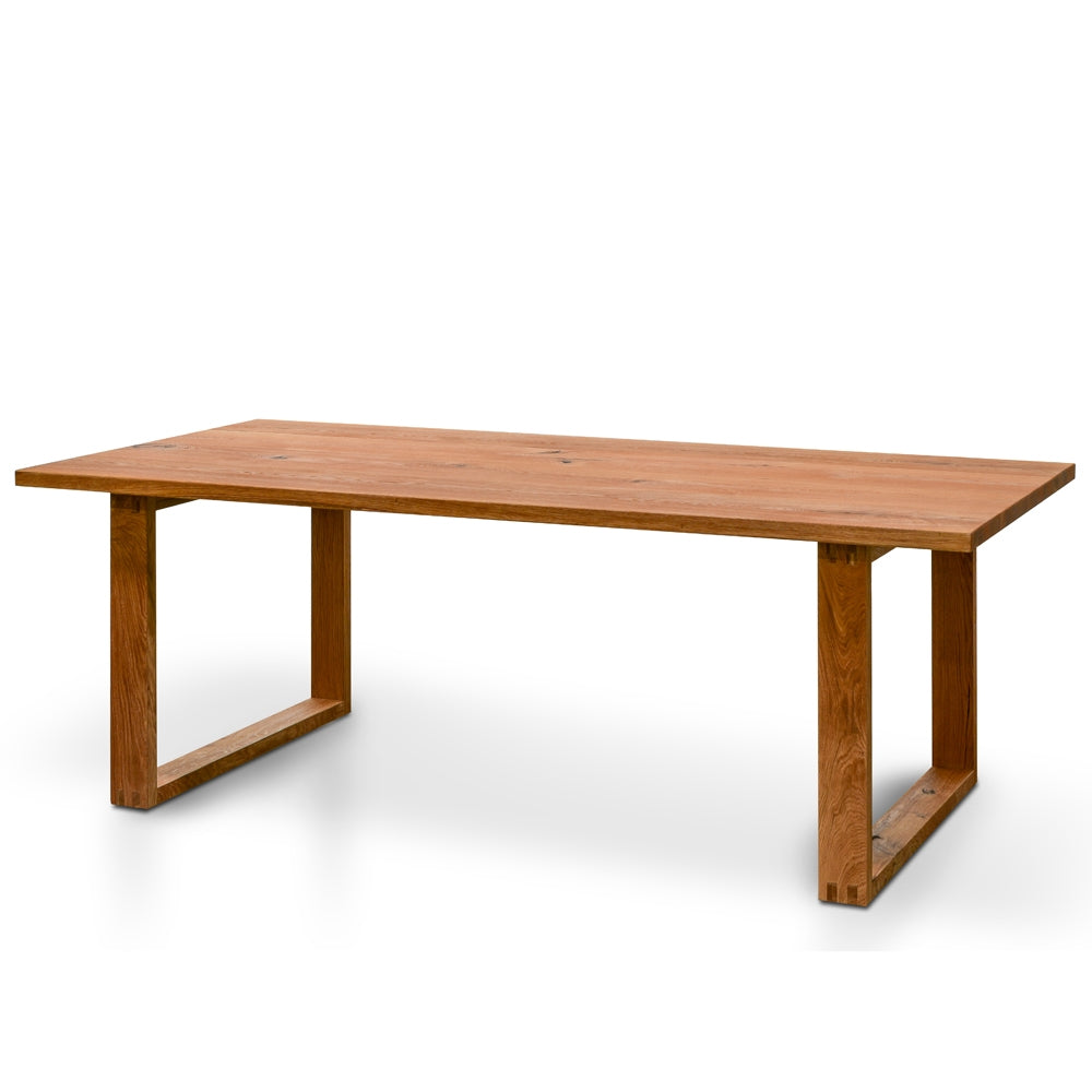 CDT2303-SI 2.2m Dining Table - Oak timber panels - Oak Wrapped Legs