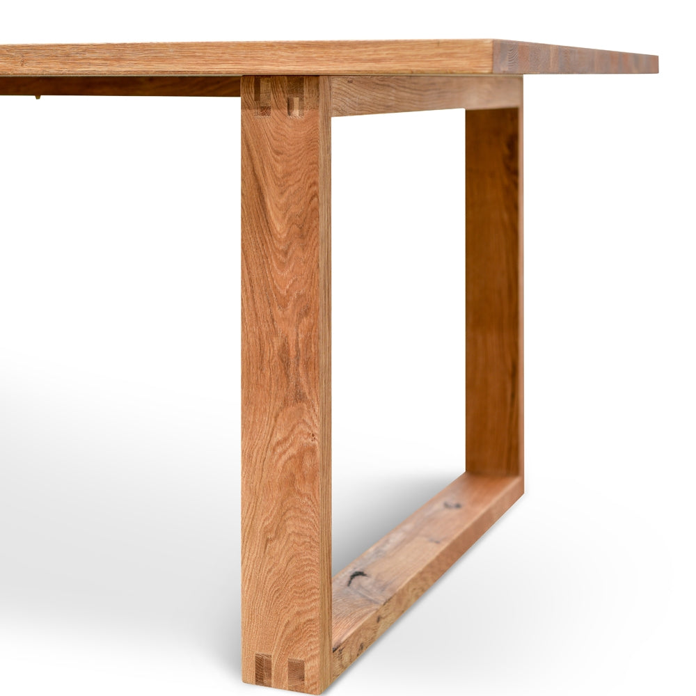 CDT2303-SI 2.2m Dining Table - Oak timber panels - Oak Wrapped Legs
